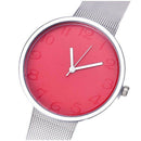 women fashion Digital dial metal quartz Wrist Watch Red Y8W9