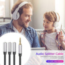 3.5mm Audio Splitter Cable 3.5mm TRS Plug Male to 3x 1/8 Jack Female 1ft