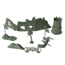 14Pcs Plastic Military Army Base of Blockhouse Sandbag Blindage Playset Arm