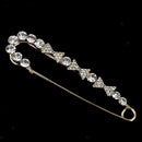 Golden Crystal Rhinestone Bowknot Hat Clothes Scarf Shawl Safety Pin Brooch