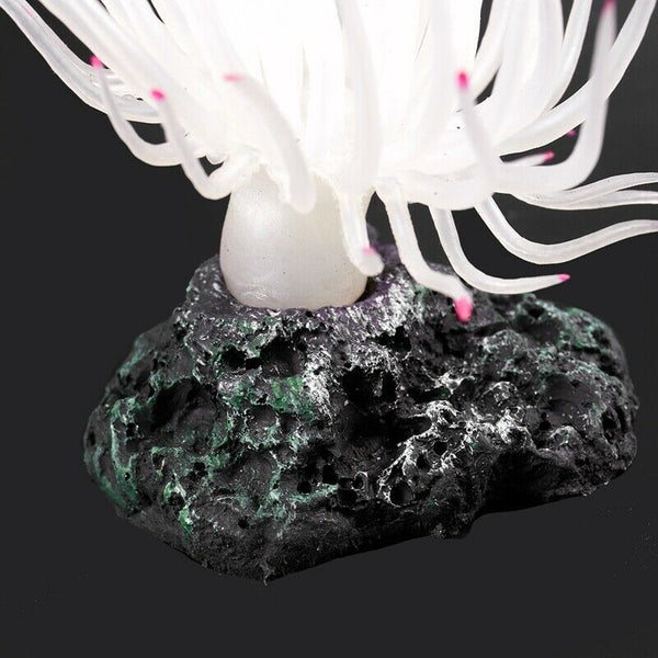 Silicone Aquarium Underwater Artificial Grass Plant 4-inch High White Q2H3