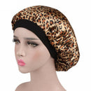 Wide-Brimmed Printed Double-Layer Waterproof Shower Cap Satin Sleep Hat Hai A4P8