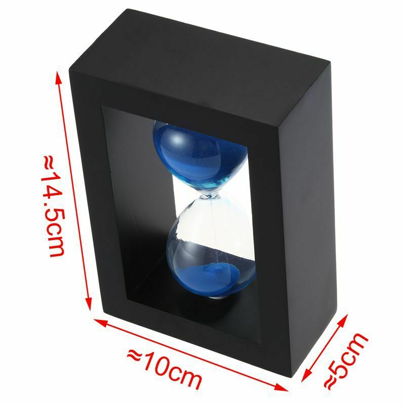Wooden Frame Hourglass Sand Timer Black Frame Blue Sand ... (Black Frame BluQ2T2