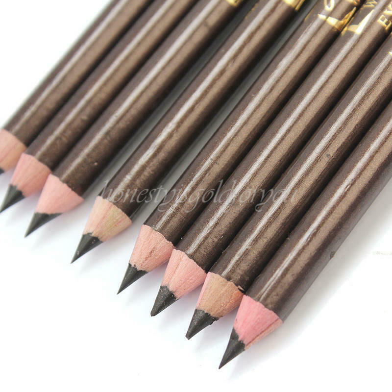 12X 19cm Long Brown Eyebrow Eye Liner Pen Pencil Cosmetics with Sharpen New