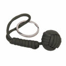 2pcs Parachute Rope Keychain with Army Green Stainless Steel Ball Pendant R1I6