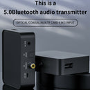YET-T6 Bluetooth 5.0 Audio Transmitter Adapter 3.5mm AUX SPDIF RCA TF Card A