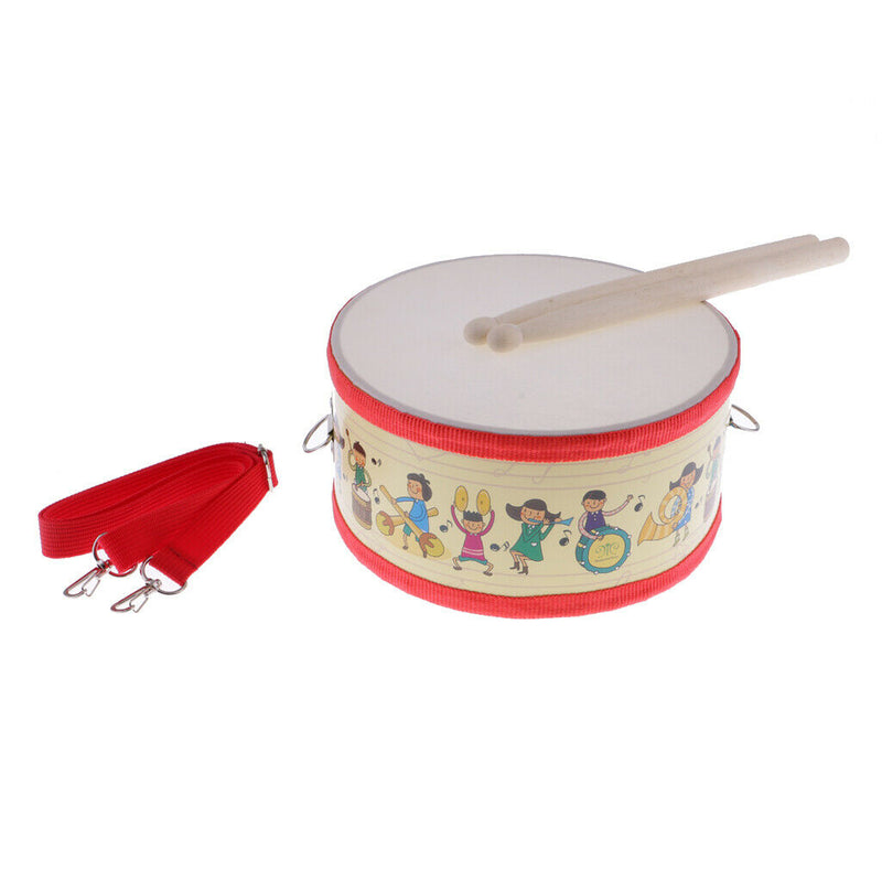 1 Set Hand Percussion Snare Drum with Wood Sticks for Kids Musical Toys