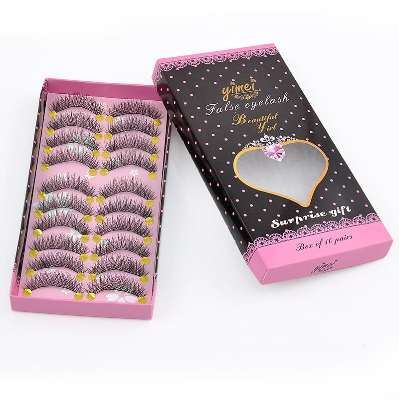 UK Long Thick Cross 10 Pairs Makeup Beauty False Eyelashes Eye Lashes Extension.