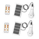 2 Pieces Solar Power Light Bulb Camping Tent Lamp LED Hiking Fishing Outage