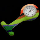 Rainbow stripes pattern Silicone Nurses Brooch Tunic Fob Pocket Watch Stain
