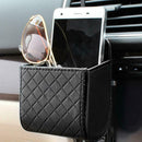Car Auto Outlet Vent Trash Box Mobile Phone Holder Debris Bag (Black) A