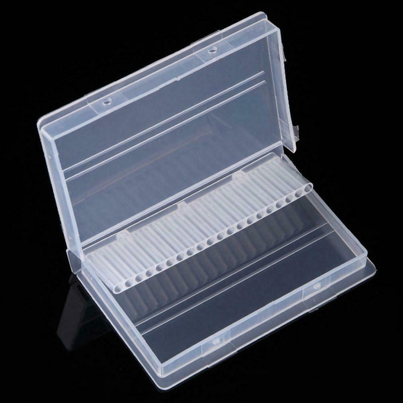 Nail Art 20 Holes Slots Drill Bit Holder Display Grinding Heads Storage Box