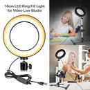 Dimmable 16cm LED Ring Fill Light with Tripod for Makeup Video Live Photo Studio