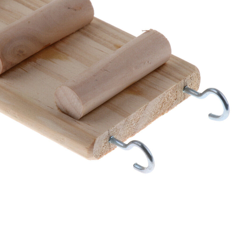 Wooden Ladder Bird Budgie Rodent Hamster Mouse Gerbil Cage Toys 12cm