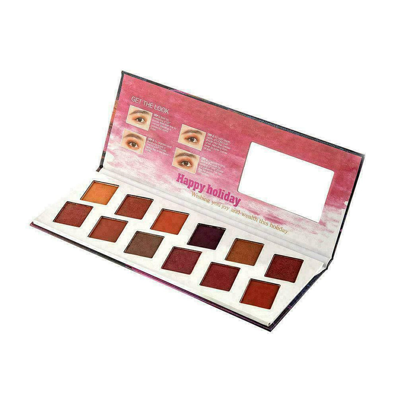 12Color Beauty Glazed Pressed Palette Glitter Eyeshadow Matte Makeup Waterp A3N2