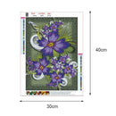 5D DIY Full Drill Diamond Painting Purple Flowers Cross Stitch Embroidery