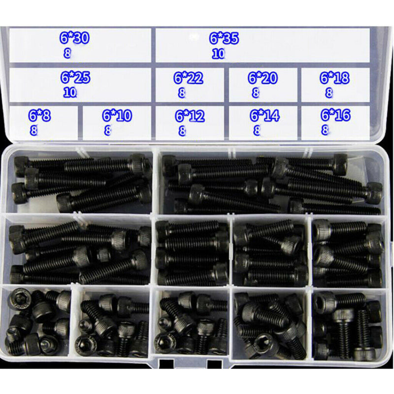 Black-force 12.9 Screw Alloy Level Hexagon Steel Plug Head Cap Screws M6 Series