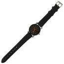 Fashion Round ray Leather belt Quartz watch Black (Women)