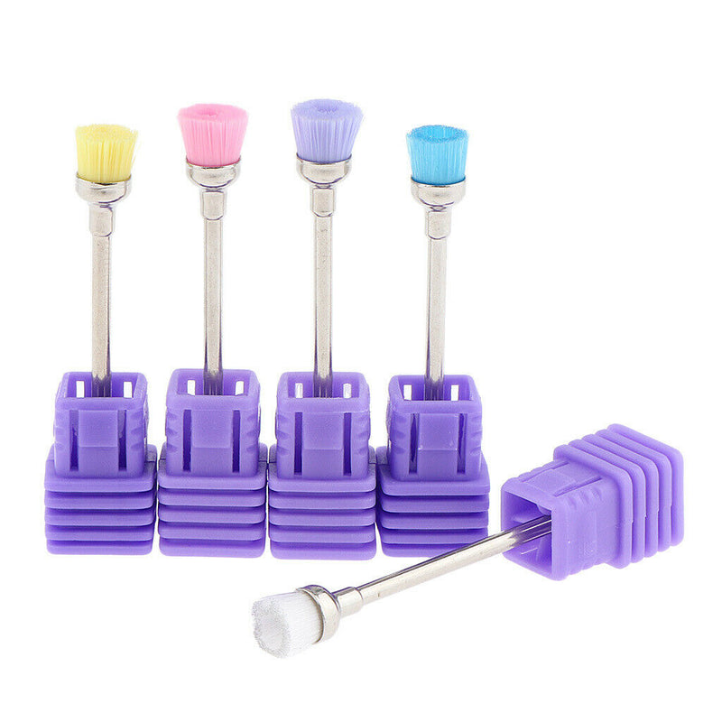 5pcs Electric Nail Art Drill Cleaning Brush Manicure Polishing Tips Brushes