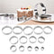 2x 14 Piece Stainless Steel Round Cookie Cutter Kit Scone Cutter