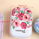 1*Mini Flower Tin Trinket Jewelry Coin Box Tinplate Storage Case Small Recta Gw
