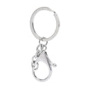 10X Big Lobster Clasp Hooks Keychain Split Ring Short Chain Key Ring DIY F Bj