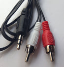JT53 Stereo 3.5mm 1/8" Jack plug TO 2 RCA Male  Stereo Phono Audio Speaker CABLE