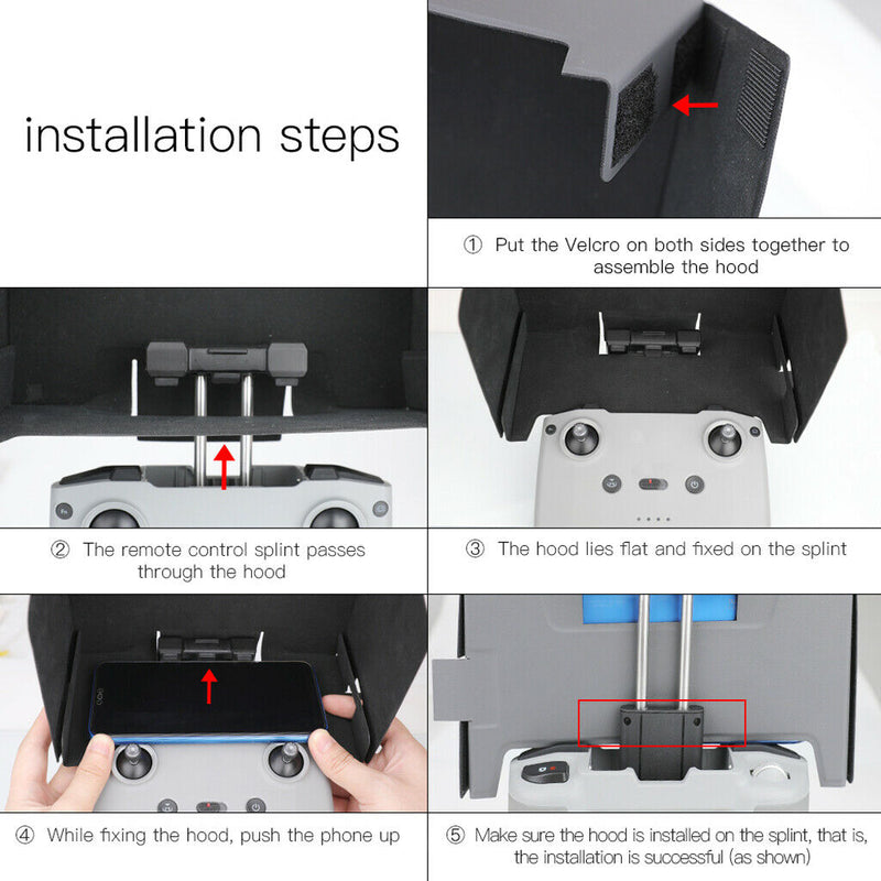 Folding Sun Hood Sun Shade Fits DJI Mavic Air 2 Controller Sunshade Pro