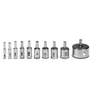 10pcs 8-50mm Diamond Coated Saw Bits Tiles Marble Glass Granite Driller
