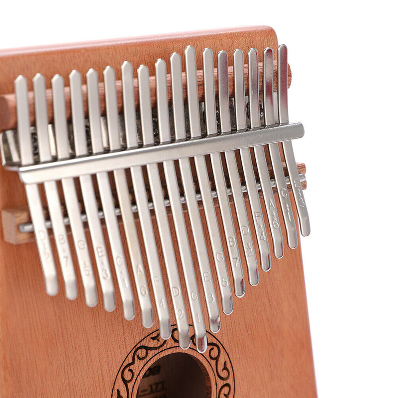 17-Key Thumb Finger Piano African Sanza Mbira Mahogany Wood Kalimba (Moire)