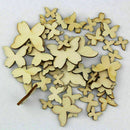 50pc Wooden Mini Mixed Wood Butterfiy Decor Craft Card Scrapbooking Making