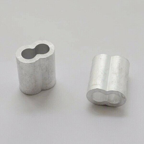20pcs 3/8 inch (10mm) Diameter Wire Rope Aluminum Alloy Sleeves Clip Fittin J9Y8