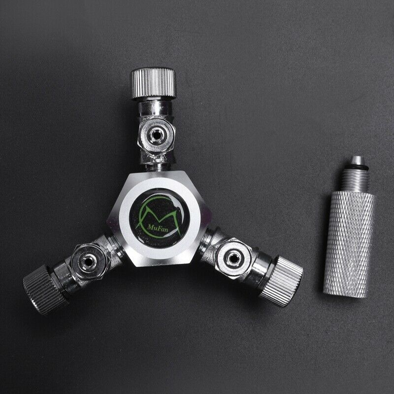 Aquarium Fish Tank 3 Way Air Pump Co2 Regulator Solenoid Cylinder Splitter
