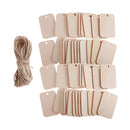 100 Piece Natural Rectangle Blank Wooden Gift Tags Wood Hanging Label Plaque