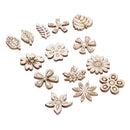 100pcs mix Plant Flower grass pattern wooden Scrapbooking diy Handmade Crafts ME