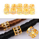 10Pcs Braiding Hair Rings Dreadlock Marley Braids Beads Clips Cuffs RhinestoneME