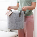 Felt Material Cylinder Sundries Collect Storage Basket Lightweight And Stur A2L7