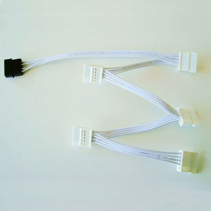 1 To 5 SATA 18AWG Wire Power Cable Splitter  Adapter For PC Server HDD SSD White