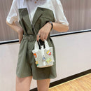 Cartoon Cute Canvas Handbag Drawstring Clutch Totes Shoulder Bag Composite Set