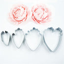 4pcs Peony Flower Cake Fondant Plunger Cutter Decorating Mold Sugarcraft Baki Fw