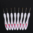 Soft Handle 8pcs Flowers Aluminium Crochet Hooks Knitting Needls Set