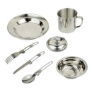 1 Set Portable Tableware With  Fork Spoon Camping BBQ Travel Hiking