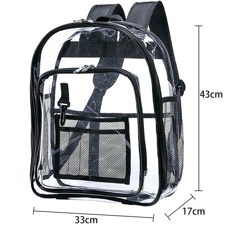 Heavy Duty Clear Backpack,Security Transparent School Backpack,See Through  P2D2