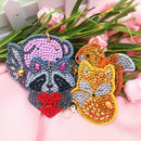 4pcs DIY Animals Full Drill Special Shaped Diamond Painting Bag Keychains