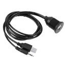 2M Motor Car Panel Extension Cable USB 2.0 3.5mm M / F Extension Cable 6.6FT