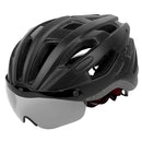 Ultralight Cycling Bike Helmet with Removable Visor Magnetic Goggles Black