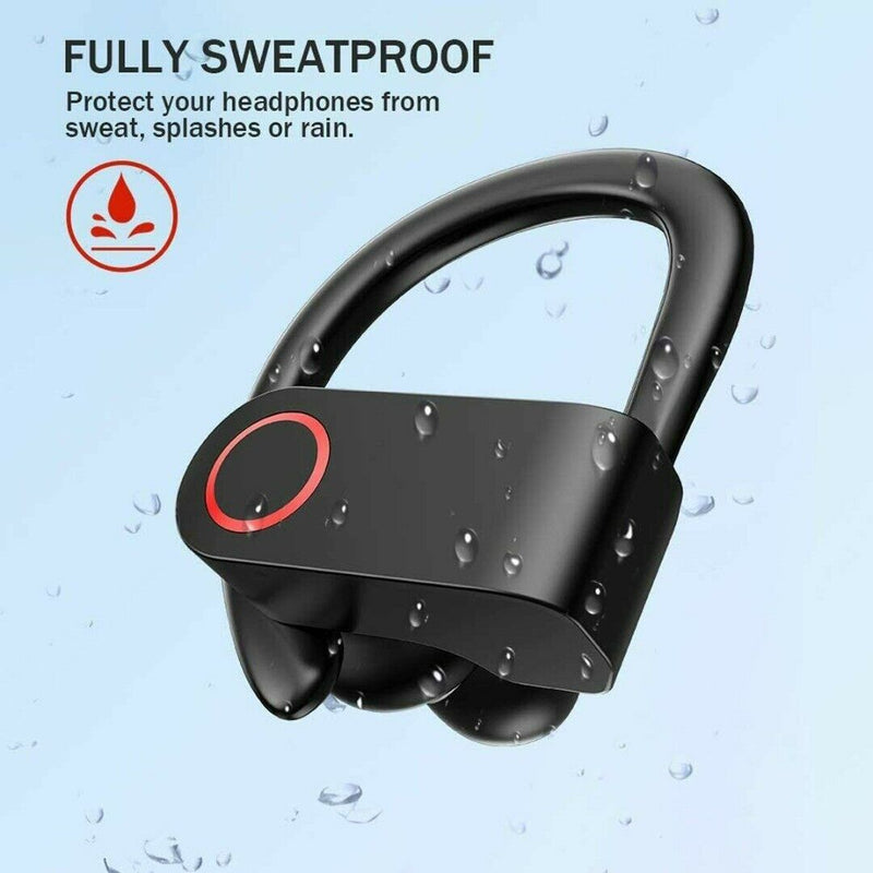 Wireless 5.0 Headset Earbuds Waterproof Headphones Ear hook Earphone Stereo bs