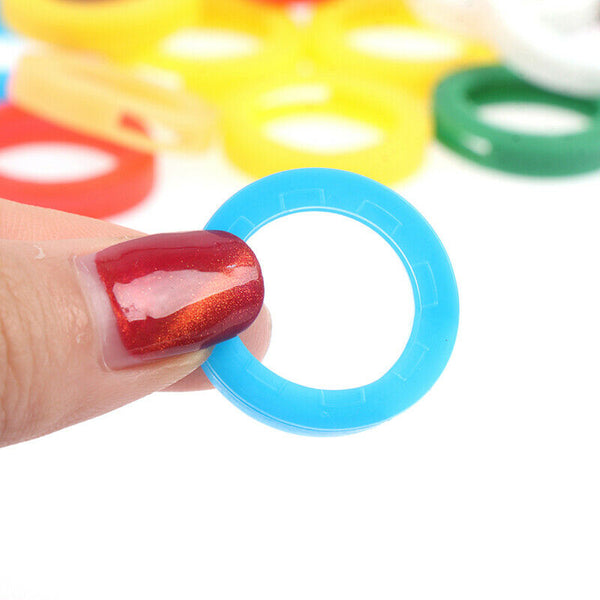 50Pcs Hollow Multi Color Rubber Soft Keys Locks Cap Topper Keyring Elastic C Nw