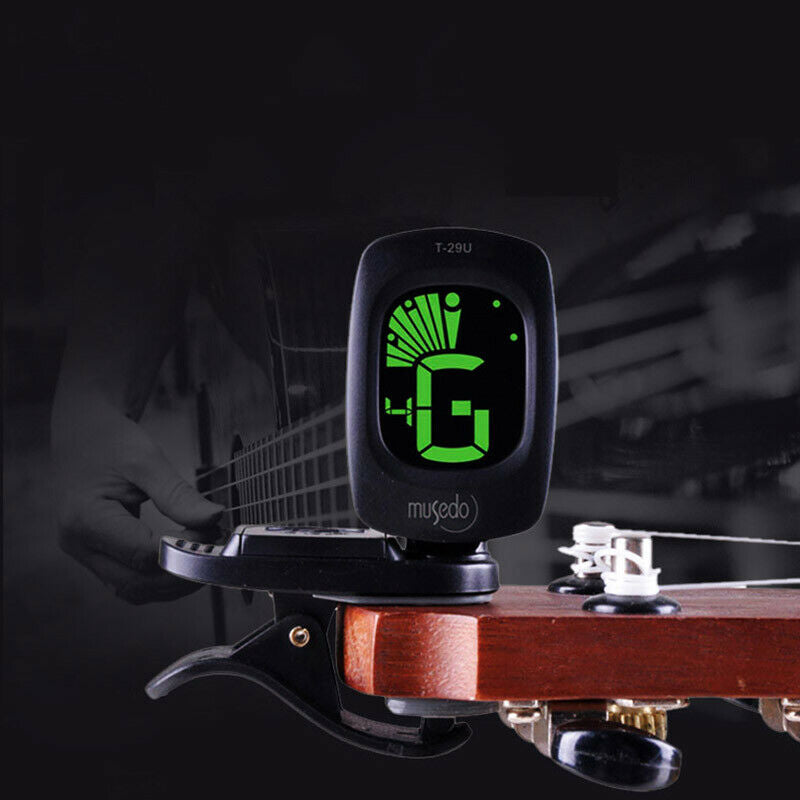 Musedo T-29U Mini Clip-on Clip on LCD Display Ukulele Tuner Backlight 360 D