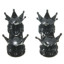 4pcs Black Crown Style Car Wheel/Tire Valve Cap Truck Motorcycle Air Dust Cap